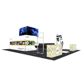 LEDスクリーン展示ブースのデザインと中国工場価格連動型広告の表示